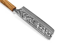 Damastmesser Nakiri 165 SG2, 63 Lagen, Olive – Bild 6