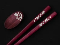 Essstäbchen Set Mit Ablage Sakura, Purple Heart – Bild 10