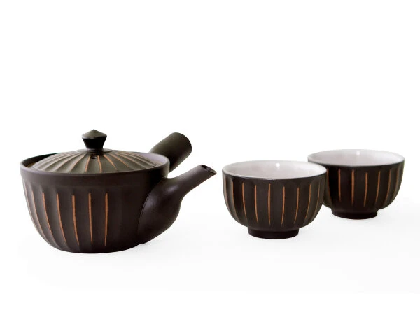 Japanisches Teeservice Kiku Kokudei, 3-teilig, Banko Yaki - Image 12