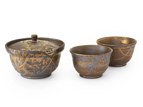 Japanisches Teeservice Kurokinsai, 3-teilig - Image 14