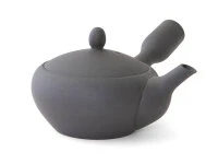 Japanisches Teeservice Teppachu Kurokusube, 3-teilig, Banko Yaki - Image 3