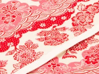 Japanpapier Chiyogami, Blütenwolken Rot/rosa